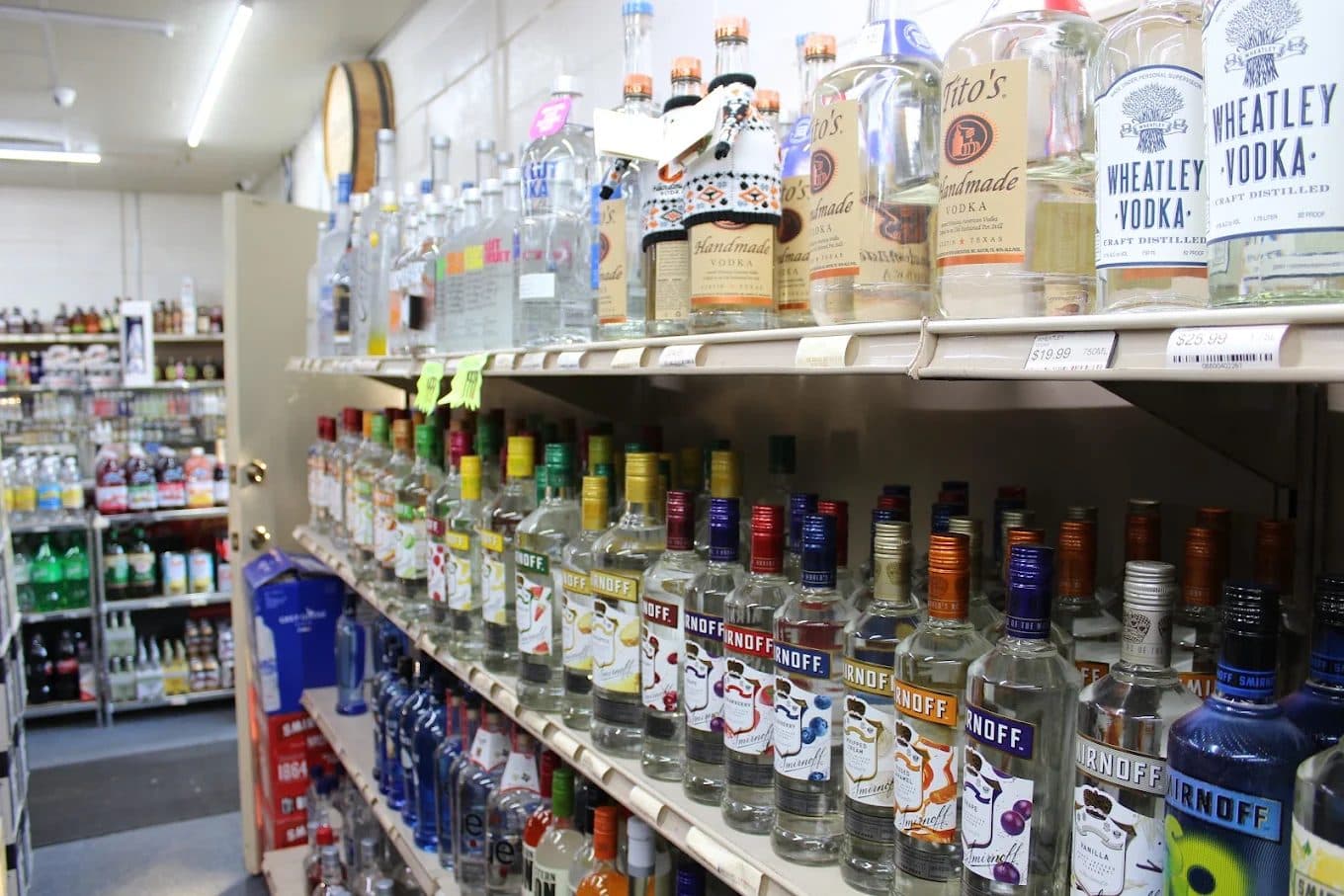 Shelves of vodka